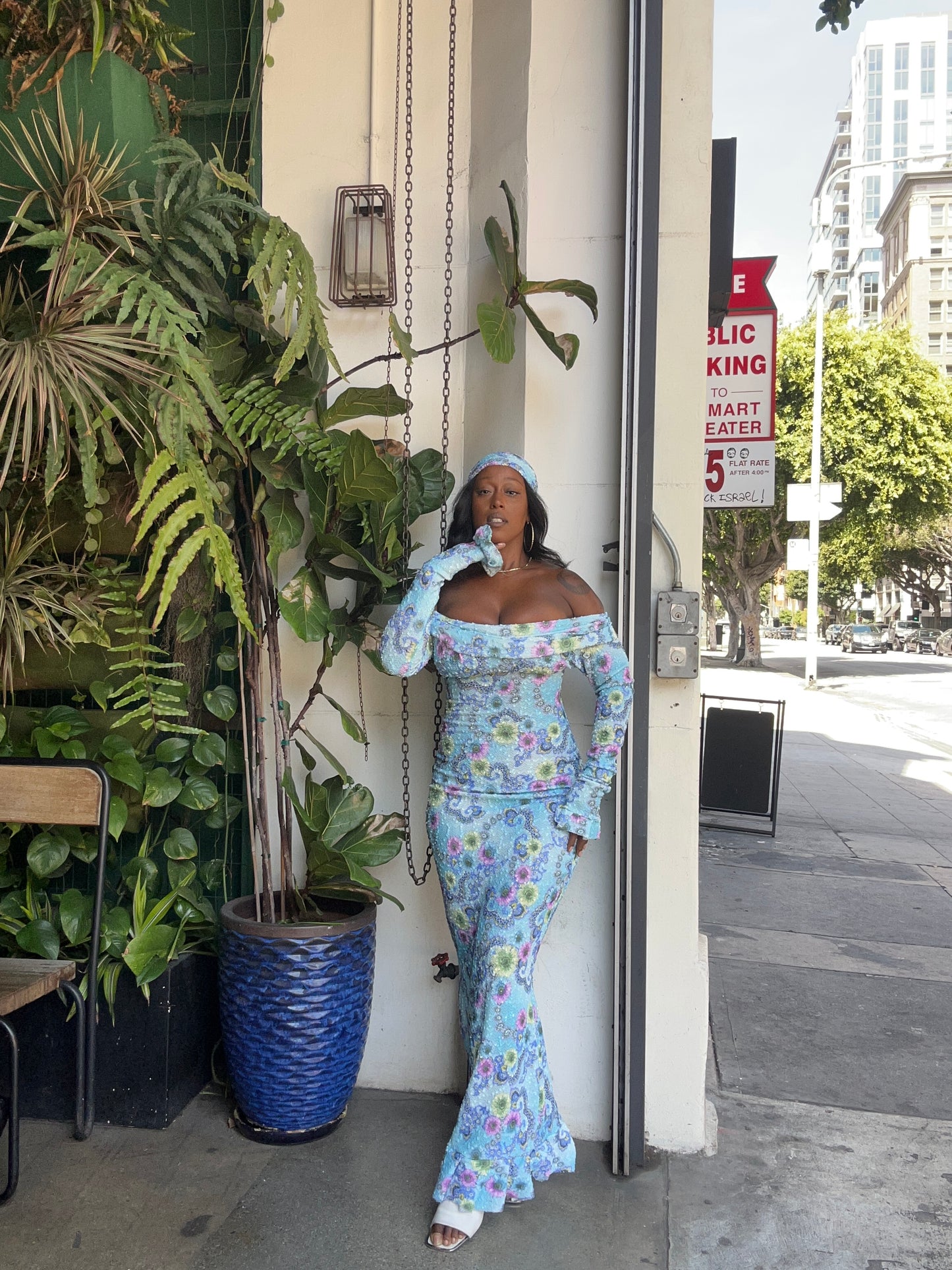 Hana Maxi Dress Set- Blue