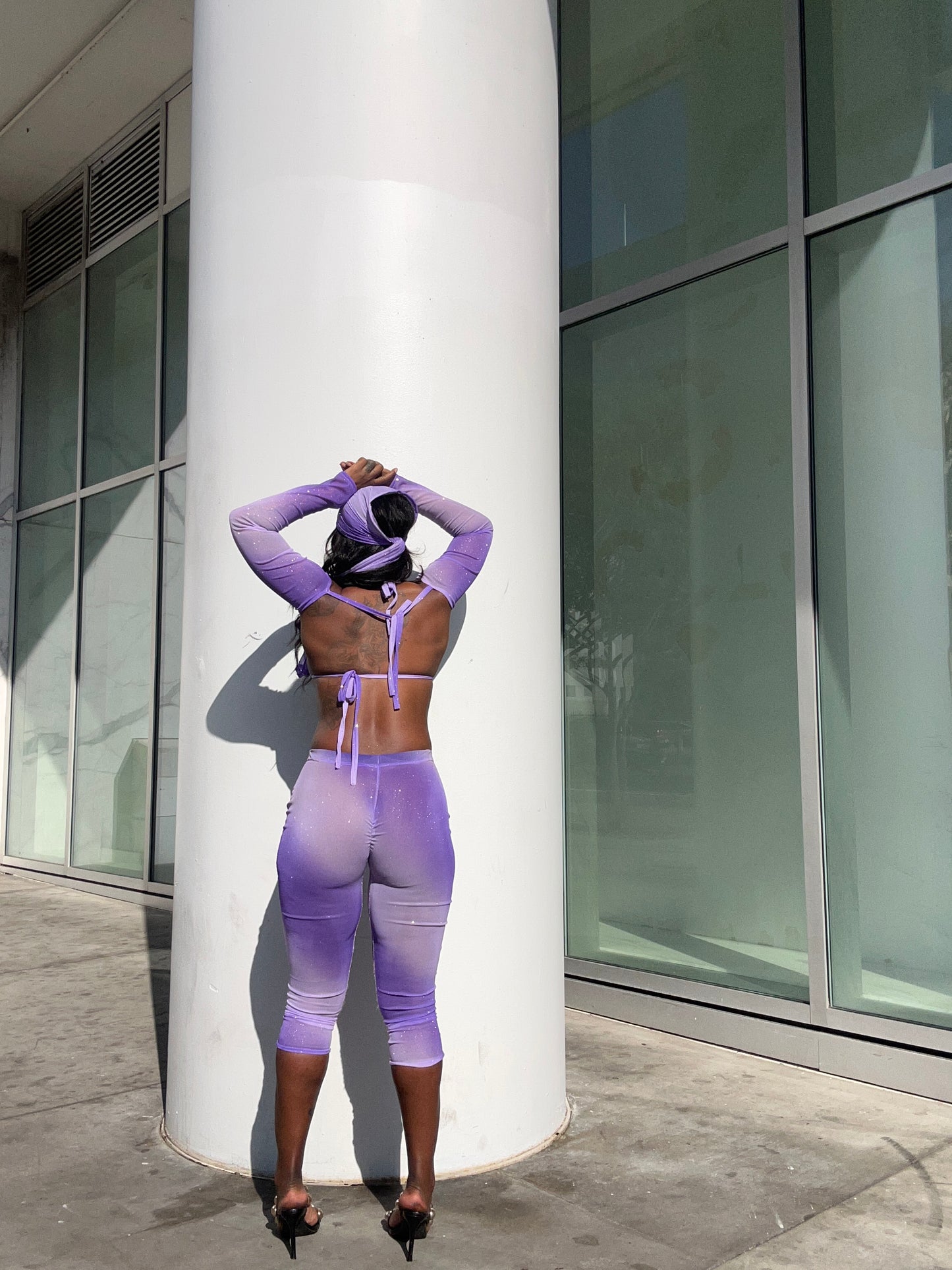 Mila Capri Set- Purple Ombré