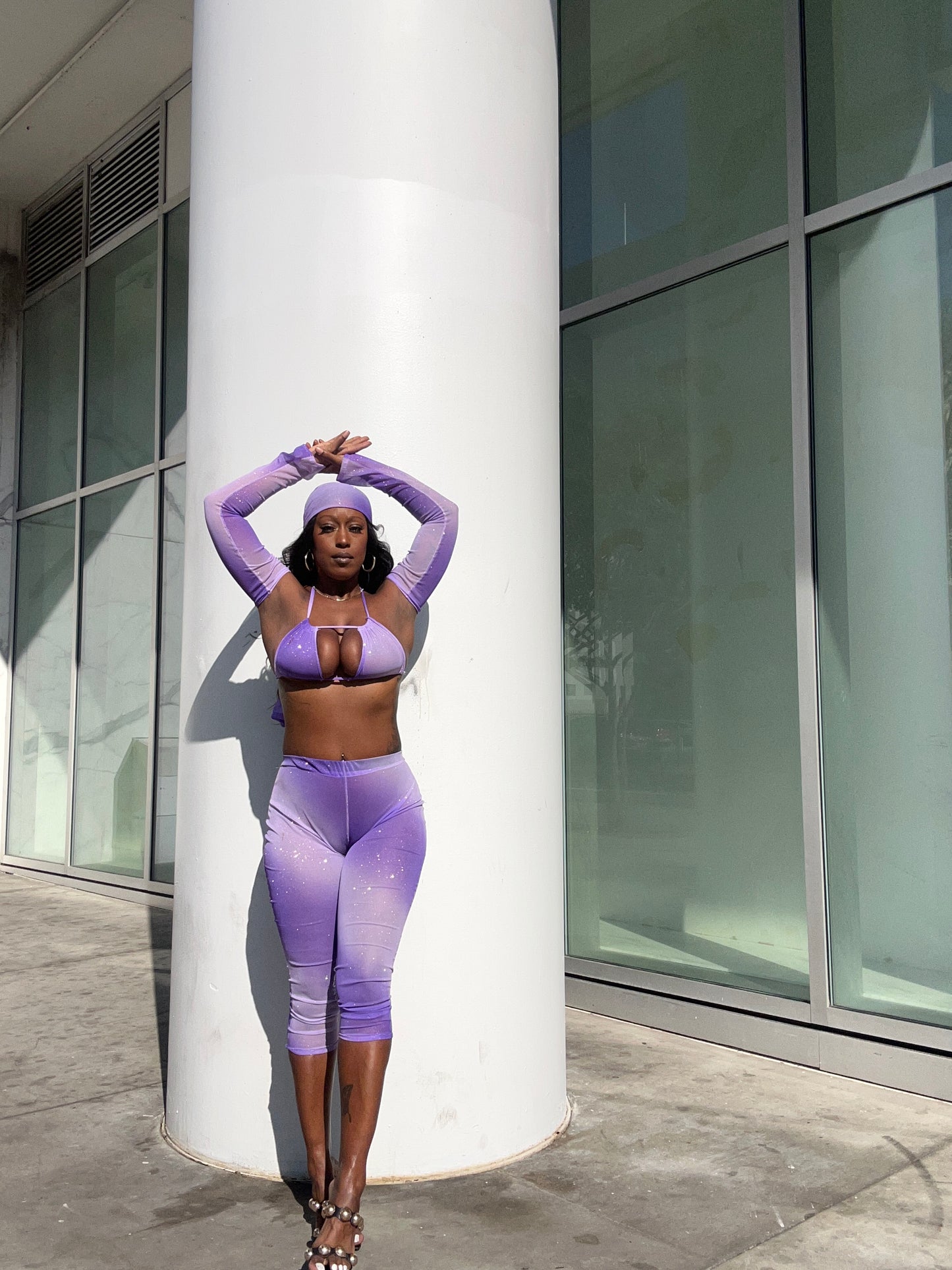 Mila Capri Set- Purple Ombré