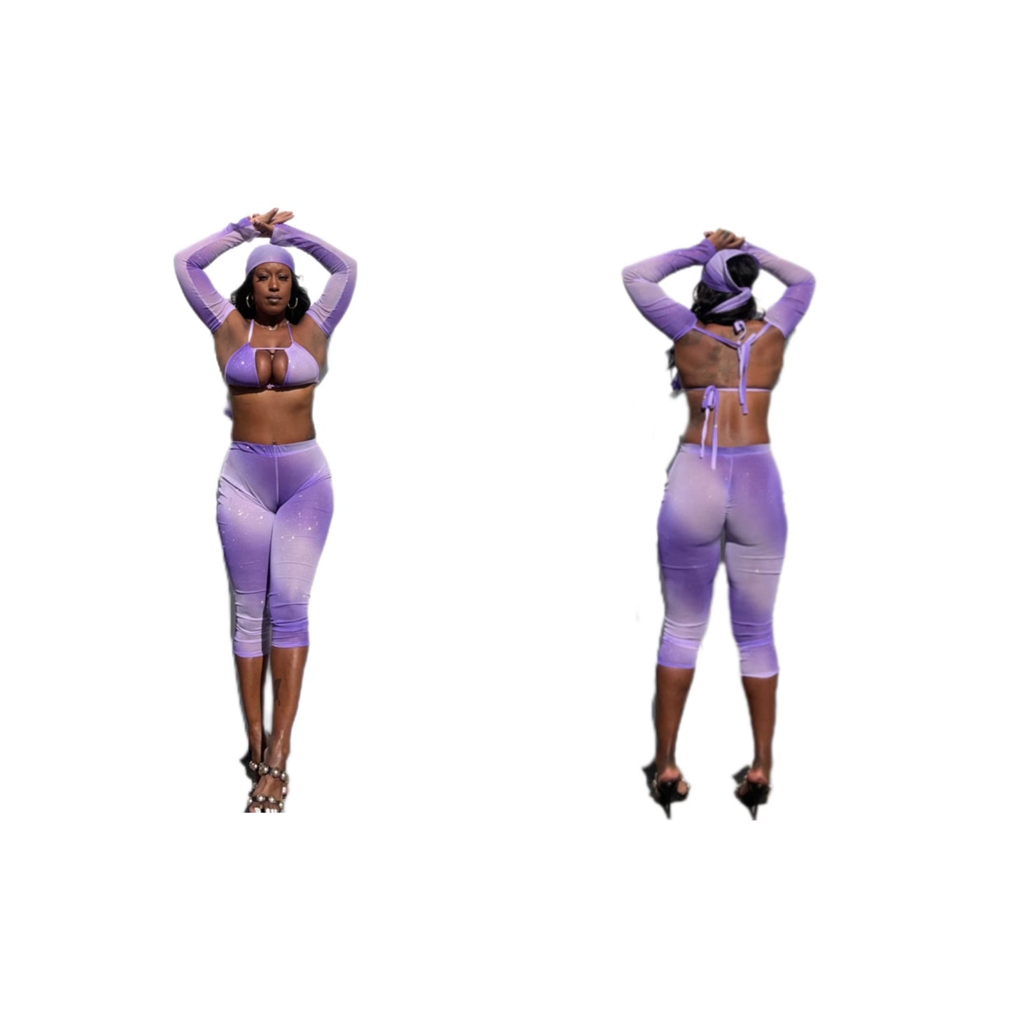 Mila Capri Set- Purple Ombré