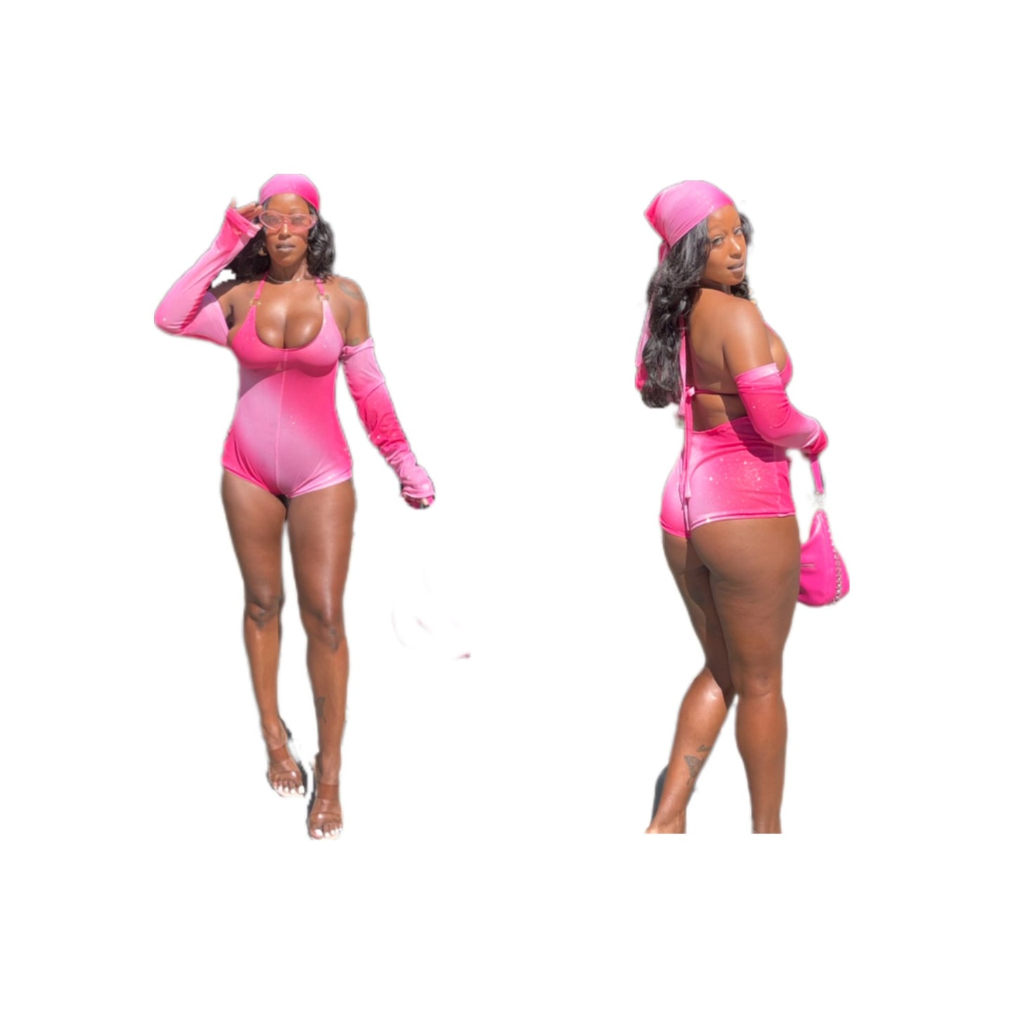 Kyra Body Suit Set- Pink Ombré