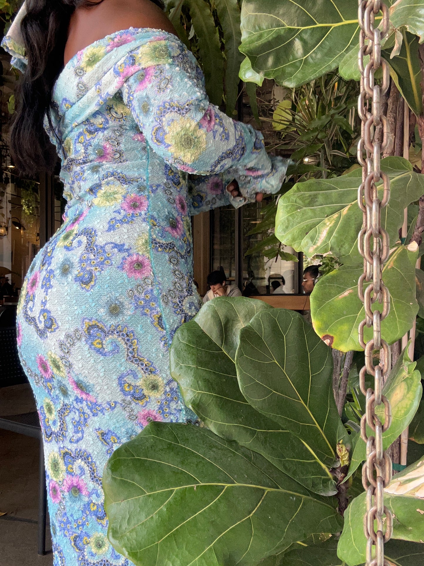 Hana Maxi Dress Set- Blue