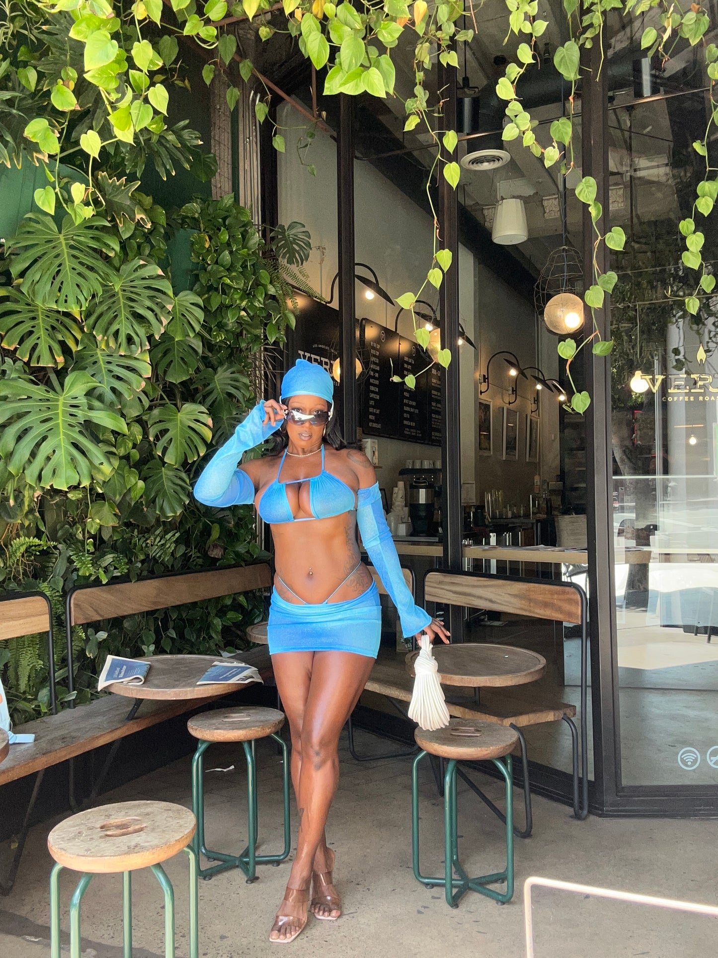 Zaria Mini Skirt Set- Blue Ombré