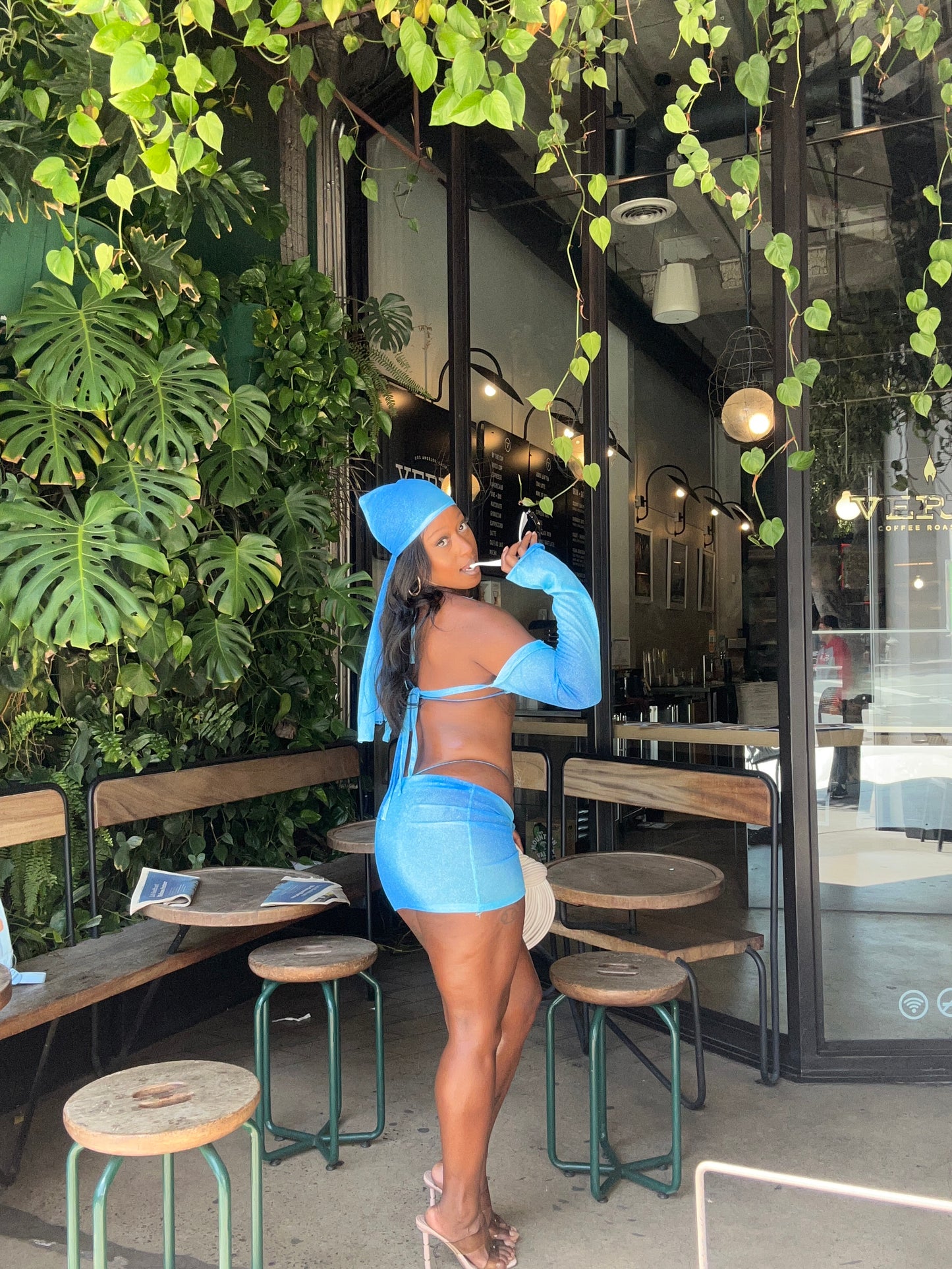 Zaria Mini Skirt Set- Blue Ombré