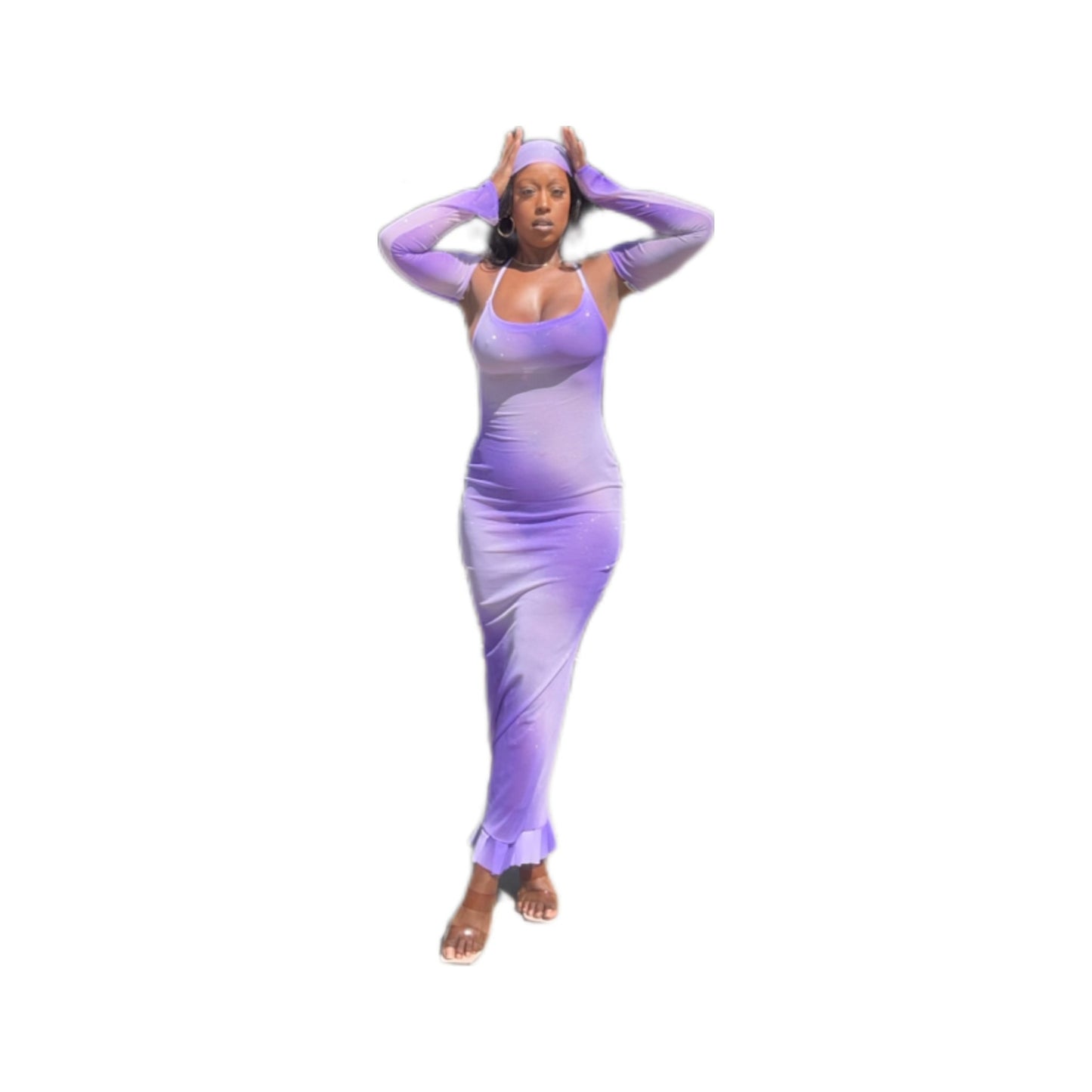 Milani Maxi Dress Set- Purple Ombré