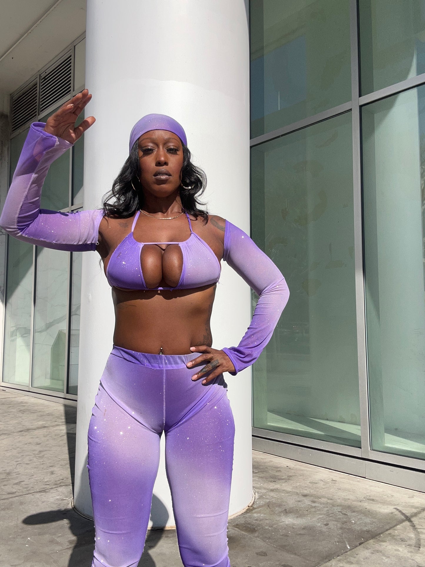 Mila Capri Set- Purple Ombré