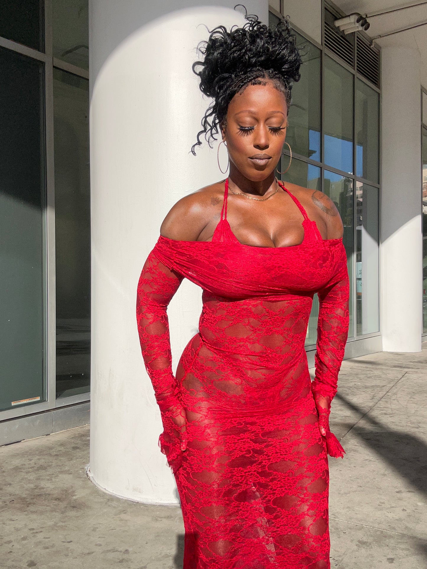 Hana Maxi Dress Set- Lace
